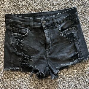 American Eagle Outfitters Charcoal Distressed Jean Shorts